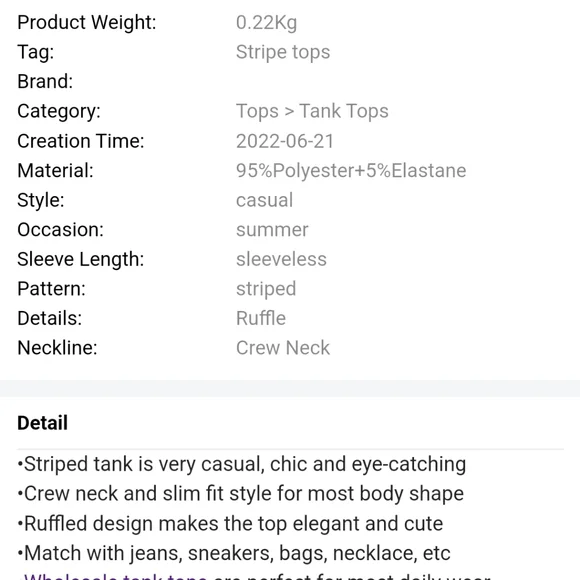 ♥️New ruffle Stripe tank top - Picture 11 of 14